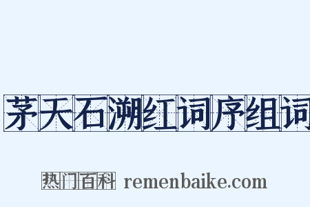 茅天石溯红词序组词是什么意思的图片